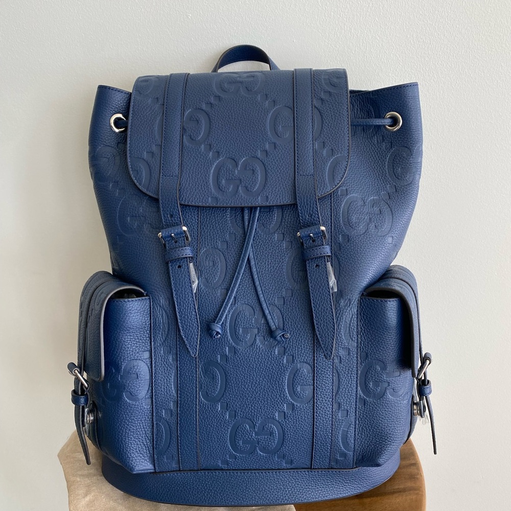 Gucci Blue Leather Backpack
